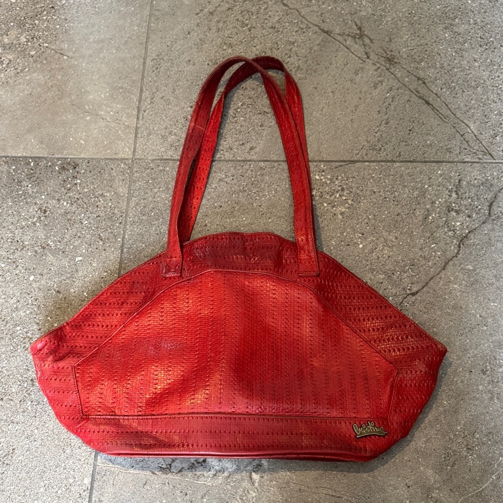 Luxurious vintage  Red Leather Handbag